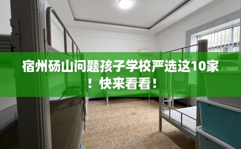宿州砀山问题孩子学校严选这10家！快来看看！
