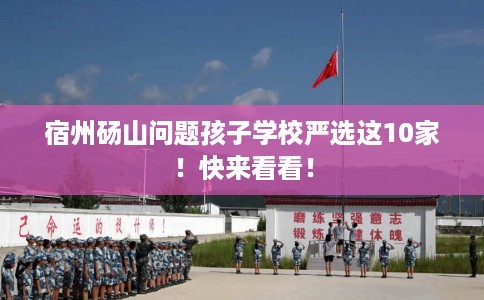 宿州砀山问题孩子学校严选这10家！快来看看！