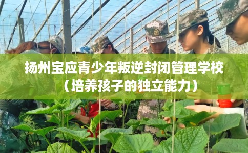 扬州宝应青少年叛逆封闭管理学校（培养孩子的独立能力）