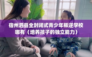 宿州泗县全封闭式青少年叛逆学校哪有（培养孩子的独立能力）