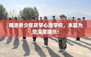 商洛青少年厌学心理学校，本篇为您深度揭示!