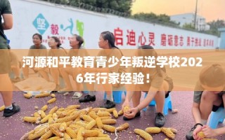 河源和平教育青少年叛逆学校2026年行家经验！