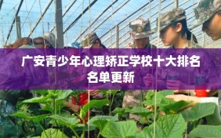 广安青少年心理矫正学校十大排名名单更新