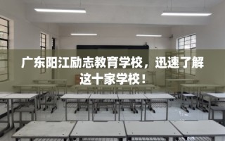 广东阳江励志教育学校，迅速了解这十家学校！