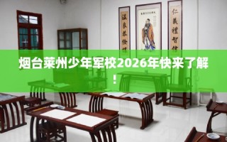 烟台莱州少年军校2026年快来了解!
