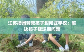 江苏扬州管教孩子封闭式学校：解决孩子叛逆期问题