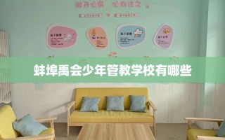 蚌埠禹会少年管教学校有哪些