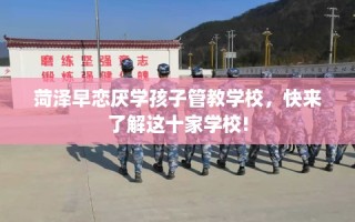 菏泽早恋厌学孩子管教学校，快来了解这十家学校!