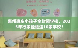 惠州惠东小孩子全封闭学校，2025年行家经验这10家学校！