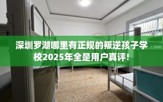 深圳罗湖哪里有正规的叛逆孩子学校2025年全是用户真评!
