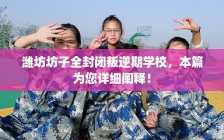 潍坊坊子全封闭叛逆期学校，本篇为您详细阐释！