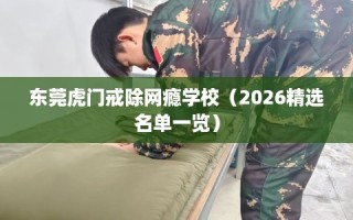 东莞虎门戒除网瘾学校（2026精选名单一览）