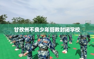 甘孜州不良少年管教封闭学校
