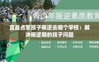 宜昌点军孩子叛逆去哪个学校：解决叛逆期的孩子问题