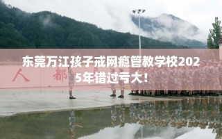 东莞万江孩子戒网瘾管教学校2025年错过亏大！