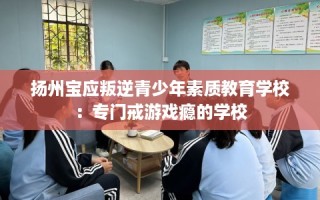 扬州宝应叛逆青少年素质教育学校：专门戒游戏瘾的学校