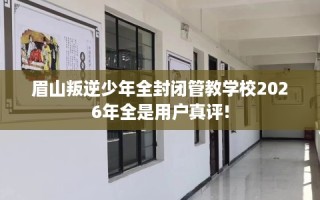 眉山叛逆少年全封闭管教学校2026年全是用户真评!