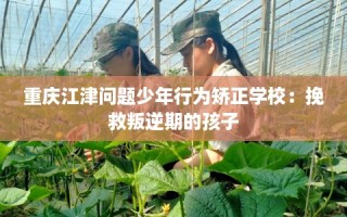 重庆江津问题少年行为矫正学校：挽救叛逆期的孩子