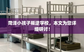 菏泽小孩子叛逆学校，本文为您详细研讨！