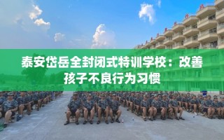 泰安岱岳全封闭式特训学校：改善孩子不良行为习惯