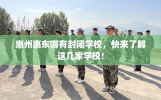 惠州惠东哪有封闭学校，快来了解这几家学校!