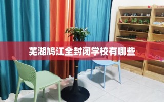 芜湖鸠江全封闭学校有哪些