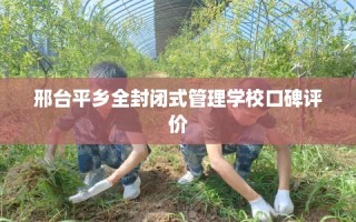 邢台平乡全封闭式管理学校口碑评价