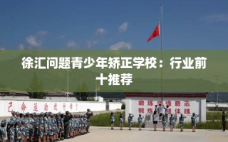 徐汇问题青少年矫正学校：行业前十推荐