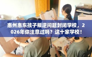 惠州惠东孩子叛逆问题封闭学校，2026年你注意过吗？这十家学校！