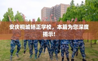 安庆桐城矫正学校，本篇为您深度揭示!
