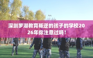 深圳罗湖教育叛逆的孩子的学校2026年你注意过吗！