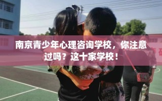 南京青少年心理咨询学校，你注意过吗？这十家学校！