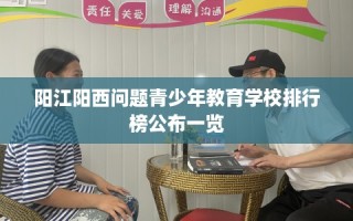 阳江阳西问题青少年教育学校排行榜公布一览