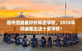 宿州泗县最好的叛逆学校，2026年权威推出这十家学校！