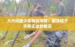 大兴问题少年特训学校：解决孩子不务正业的情况