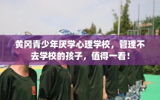 黄冈青少年厌学心理学校，管理不去学校的孩子，值得一看！