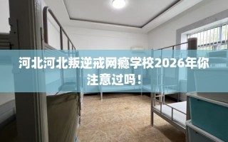 河北河北叛逆戒网瘾学校2026年你注意过吗！