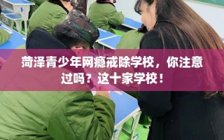 菏泽青少年网瘾戒除学校，你注意过吗？这十家学校！