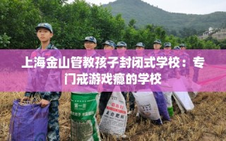 上海金山管教孩子封闭式学校：专门戒游戏瘾的学校