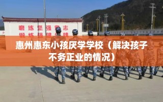 惠州惠东小孩厌学学校（解决孩子不务正业的情况）