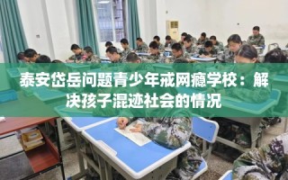 泰安岱岳问题青少年戒网瘾学校：解决孩子混迹社会的情况