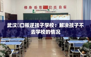 武汉硚口叛逆孩子学校：解决孩子不去学校的情况