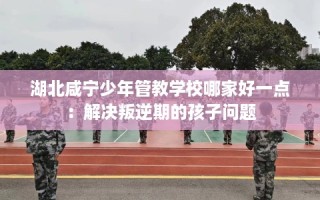 湖北咸宁少年管教学校哪家好一点：解决叛逆期的孩子问题