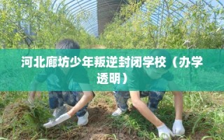 河北廊坊少年叛逆封闭学校（办学透明）