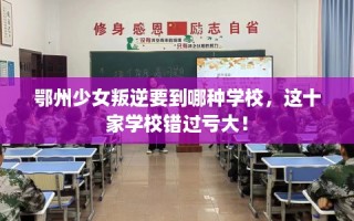 鄂州少女叛逆要到哪种学校，这十家学校错过亏大！