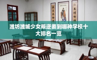 潍坊潍城少女叛逆要到哪种学校十大排名一览