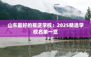 山东最好的叛逆学校：2025精选学校名单一览