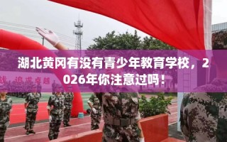湖北黄冈有没有青少年教育学校，2026年你注意过吗！