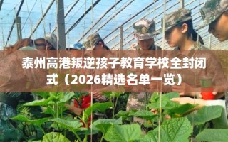 泰州高港叛逆孩子教育学校全封闭式（2026精选名单一览）