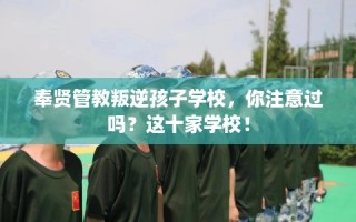 奉贤管教叛逆孩子学校，你注意过吗？这十家学校！